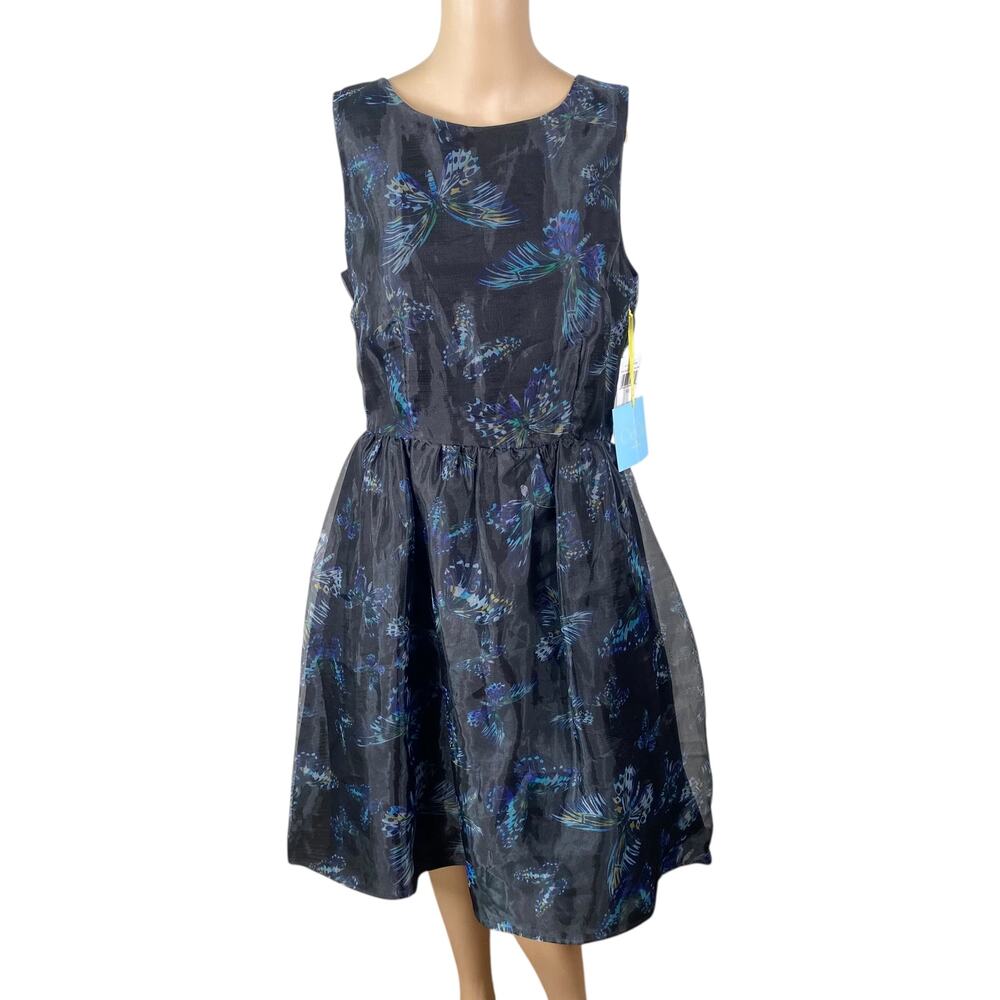 CeCe by Cynthia Steffe Butterfly Print Chiffon Dress 10 Whimsigoth Fairy Party